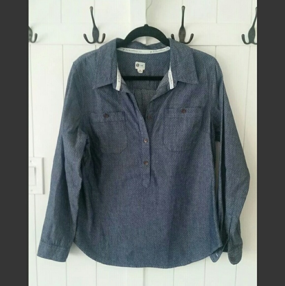 Toms Tops - Toms Chambray Dotted Top L